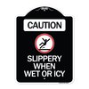 Signmission Caution Slippery When Wet or Icy W/ Graphic Heavy-Gauge Aluminum Sign, 24" H, BW-1824-24285 A-DES-BW-1824-24285